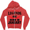 Legends Are Born In January Zipper Hoodie