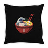 great wave ramen Throw Pillow