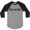 black and yellow 3/4 Sleeve Shirt