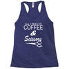 all i need is coffee sciossors Racerback Tank