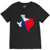 Eroded Texas Map With Flag V-Neck Tee