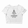 keep calm and gangnam style black t shirt Crop Top