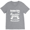 October Girls Are Sunshine Mixed With A Little Hurricane V-Neck Tee