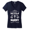 I Am One Blessed Nanny Women's V-Neck T-Shirt