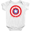 captain america dying bleeding logo Baby Onesie