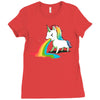 where rainbows come from (green) Ladies Fitted T-Shirt