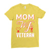 Mom Wife Veteran - Veterans Day T-Shirt Gifts Ladies Fitted T-Shirt
