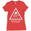 warning god of thunder Ladies Fitted T-Shirt