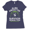 alien abductee survivor tour ufo nerd geek comic funny Ladies Fitted T-Shirt