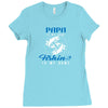 Papa is my Name Fishing Is My Game Ladies Fitted T-Shirt