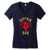 captain dad hero Women's V-Neck T-Shirt