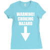 warning choking hazard printed Ladies Fitted T-Shirt