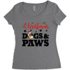 christmas dogs and paws Women's Triblend Scoop T-shirt