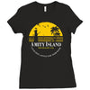 amity island jaws inspired movie shark printed Ladies Fitted T-Shirt