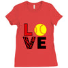 love softball Ladies Fitted T-Shirt