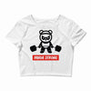 panda strong Crop Top