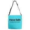 have faith in science and reason t shirt medium funny atheism religion Adjustable Strap Totes