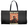 rock beat scissors Weekender Totes