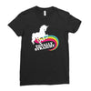 totally straight funny rainbow unicorn gay pride novelty fashion Ladies Fitted T-Shirt