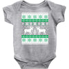 reindeer christmas ugly sweater Baby Bodysuit