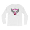 my hero is now my angel breast cancer awareness Long Sleeve Shirts