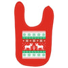 reindeer christmas ugly sweater Baby Bibs