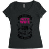 I Have a Pretty Wife I Also Have a Gun a Shovel and an Alibi Women's Triblend Scoop T-shirt