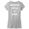 weekends coffe and dogs white back Women's V-Neck T-Shirt