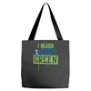 i bleed blue and green Tote Bags