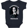 on wednesdays we wear black Baby Bodysuit