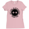 my girl is stronger than you (2) Ladies Fitted T-Shirt