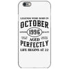 legends were born in october genuıne 1996 qualıty one kind of aged l iPhone 6/6s Case