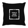 triple nerd score Throw Pillow
