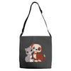 nice cat and dog Adjustable Strap Totes