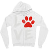 love dog paw Zipper Hoodie