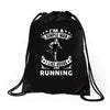 simple man running Drawstring Bags