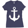 anchor black sailor vintage style navy nautical Ladies Fitted T-Shirt