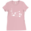 panda flat out with bamboo Ladies Fitted T-Shirt