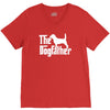 the dogfather beagle white V-Neck Tee