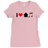 i love house music t shirt edm club wear rave electro party progressiv Ladies Fitted T-Shirt