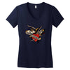 sailor jerry tattoo art military mermaid Women's V-Neck T-Shirt