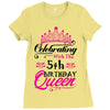 Celebrating With the 5th Birthday Queen Ladies Fitted T-Shirt