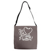 girls fish too only prettier Adjustable Strap Totes