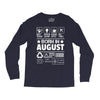 Born In August Long Sleeve Shirts