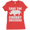save the chubby unicorns Ladies Fitted T-Shirt
