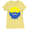 bearded smiley face Ladies Fitted T-Shirt