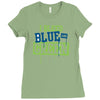 i bleed blue and green Ladies Fitted T-Shirt
