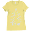 lit af christmas tree Ladies Fitted T-Shirt