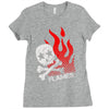 skull &amp; flames Ladies Fitted T-Shirt