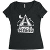 white ink camping is in tents funny Women's Triblend Scoop T-shirt